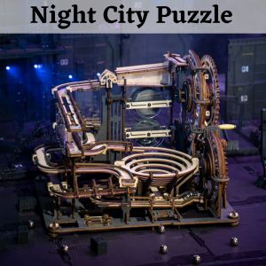 Robotime ROKR 3D DIY Wooden Marble Night City LGA01 Adult Kids Unique Valentine Birthday Anniversary Gift Present 立体拼图