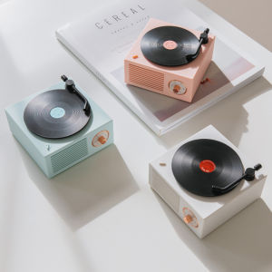 Vintage Bluetooth Speaker Retro Vinyl Record Player Multifunction Mini Audio Wireless trong Bass Enhancement Loud Volume Bluetooth 5.0Wireless Connection TF Card & AUX