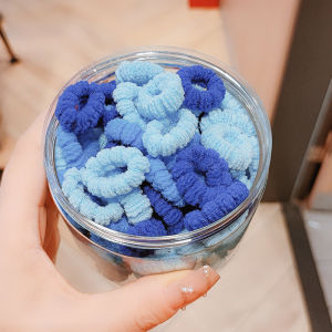 Hộp 100 dây thun vải cột tóc màu trơn nhỏ chắc chắn dành cho bé gái CB25