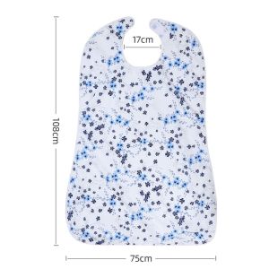 HOUCHU STUDIO Washable Elderly Eating Bib Soft Waterproof Adult Bib Multi-purpose Easy Clean Clothing Protectors for Elderly Feeding Nursing