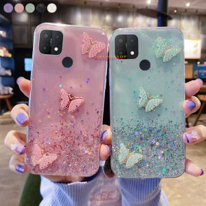 KONSMART 3D Shinny Butterfly Phone Case for OPPO A15 A15S A93 A94 A5 2020 A9 2020 A31 2020 A73 2020 A53 A33 A52 A92 A91 A83 A57 A12 A12e A5S A1K OPPO F1s F3 F3 Plus F5 F7 F9 Pro F11 Pro Casing Bling Glitter Star Space Soft Clear TPU Back Cover
