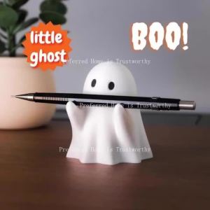 ZZSA Creative Ghost Pen Holder Office Home Desktop Cute Resin Small Ornament 5B8Q6