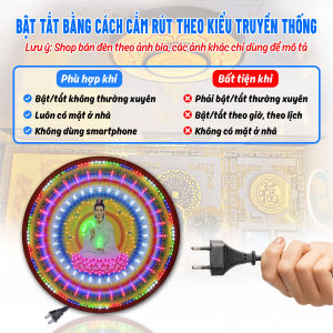 Hào Quang Led 32 Chương Trình Chữ Vạn Đèn Trang Trí Bàn Thờ Cho Tượng Phật HQ-32CT-02