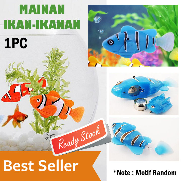 Electric Water Swim Fish Toy Mainan Ikan Berenang Air Pc Warna