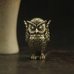 [caichuitan] 1pcs Retro Đồng động vật trà Pet Máy tính để bàn trang trí cổ Rắn Đồng Owl thu nhỏ bức tượng nhỏ trang trí nội thất thủ công