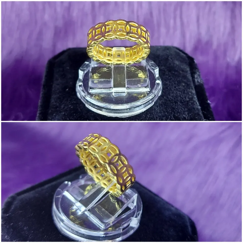 Money Ring 24K HK Gold Female Gold Diamond Ring Oval Diamond