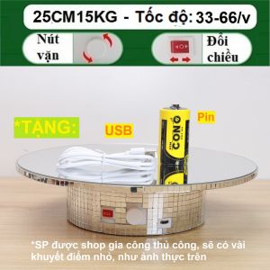 Bàn xoay đế xoay 360 16CM20CM25CM30CM tải 10KG-20KG xoay mô hình kính mát giày dép túi sách bình gốm - COMXIM