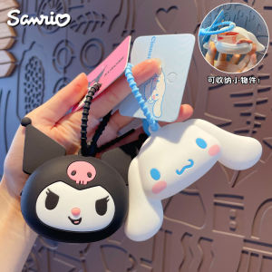 Sanrio Keychain Hello Kitty Kuromi Melody Cinnamoroll Wallet Coin Purse Earphone Organizer Data Cable Organizer Bag Key Ring