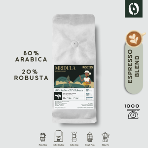 Rootin Coffee Mridula Espresso Blend 80% Arabika 30% Robusta Beans Biji dan Bubuk Kopi / 1kg