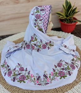 MUKENA DEWASA TERUSAN BAHAN KATUN MIKRO MOTIF BUNGA MAURA