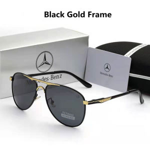 Mercedes-Benz Mens Aviator Polarized Sunglasses With HD Lenses Metal Frame Presented In Brand Box And Case Sunshades Driving Anti Glare