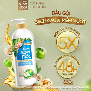 Dầu Gội LASHE SUPERFOOD Ngăn Gãy Rụng Tóc / Phục Hồi Hư Tổn / Sạch Gàu Giảm Rụng / Sạch Gàu Mềm Mượt 630G / 640G / 900G