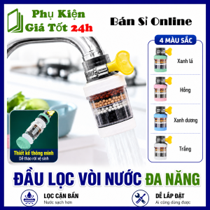 Đầu Lọc Nước Vòi Rửa 4 Tầng Than Hoạt Tính Hạt Khoáng Lọc Cặn Bẩn Tiết Kiệm Nước Dễ Lắp Đặt - Bộ Lọc Nước Gắn Vòi Rửa Chén Bát Lọc Sạch Cặn Bẩn Vi Khuẩn Khử Mùi Clo (Kèm Đai Cố Định)