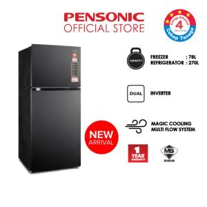 Pensonic 2 Door Inverter Refrigerator 365L - Freezer 270L Freezer 78L Dual Inverter Magic Cooling Multi Flow System New Arrival 1 Year Warranty Home Appliances Kitchen Refrigeration