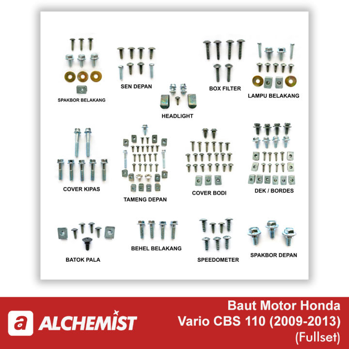 Baut Honda Vario CBS 110 Fullset / Baud Honda Vario CBS 110 Satu Set