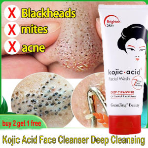 Kojic Acid Facial Wash Whitening Facial Cleanser for Oilly Skin Anti Acne Prone Mite Deep Cleansing Reduce Fine Lines Skin Gentle Lightening Moisturizing Oil Control Blemish Clearing salicylic acid face wash for men kojie san facial wash with niacinamide1