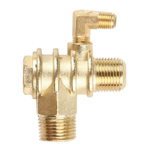 3-Port Check Valve Zinc Alloy Male Threaded Workshop Replace Air Compressor Unidirectional Check Valve Connect Pipe