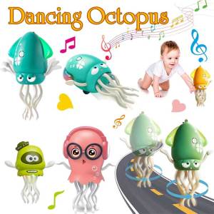 Sotong Mainan Dancing Octopus Toy with Music Lights Automatic Wiggling Motion Stress Relief Birthday Gift for Kids Pet Sotong Akak Naga
