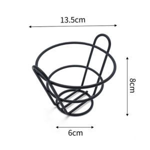 Stainless Sizzling French Fries Kitchen Frying Tray Holder Food Basket Storage Container