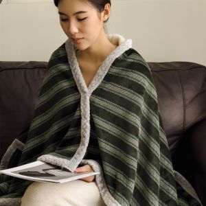 【Super low price】2025 new multi-functional milk fleece shawl blanket thickened blanket autumn and winter warm shawl comfortable sofa blanket