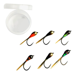 6Pcs Artificial Fast Sinking Beads Fishing Fly Ice Fishing Lures Metal Beads Head Jigging for Trouts Winter Fishing