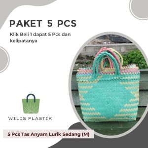 PAKET MURAH 5 PCS Tas Anyam Hampers LURIK SEDANG untuk Hampers Parcel wadah berkat Kotak Nasi