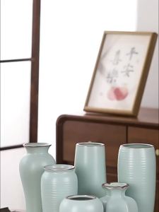 Vase Ceramic Flower Container Hydroponic Water Cultivation Vintage Ornament Simple Living Room Hydroponic Flower Arrangement Homestay Study Home Decor