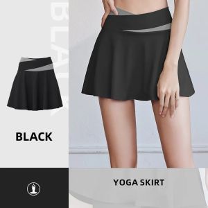 FITCOO SPORTS Color blocking fake two-piece short skirt with quick drying and anti fading shorts high elasticity and nudity tight fitting sports short skirt running and fitness set