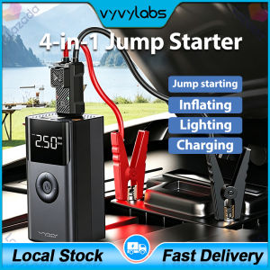 （Local-Stock）Vyvylabs Car Jump Starter 1000A Car Battery Starting Device 4 in 1 Car Tire Inflator Air Pump Compressor with LED Power Bank