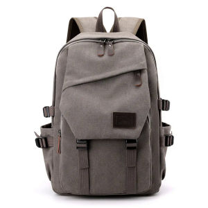 2024Oulylan High Quality 15.6 inch Backpacks Student Solid Color School Bag Teenagers Large Capacity Travel Rucksack Canvas Bookbag