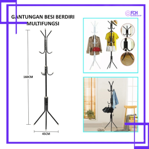 FCH- GANTUNGAN TIANG BESI BERDIRI SERBAGUNA / HANGER STANDING BAJU TAS TOPI MULTIFUNGSI