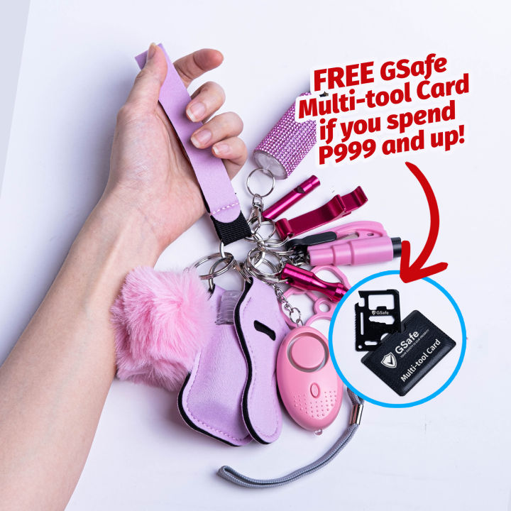 Self Defense Keychain Set Safety Gift for Girls Women with Alarm