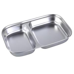 304 Stainless Steel Divided Plate with Multiple Sections Ideal for Family Meals School Lunches and Office Lunch