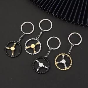 LZD  Hot Sale momo sparco Racing Comition Three Steering Wheel Shape Keychain Creative Model
