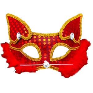 Masquerade Mask Foxes Mask Half Face Mask Sequins Cats Mask Animal Mask Halloween Costume Mask Dress Up Mask for Party