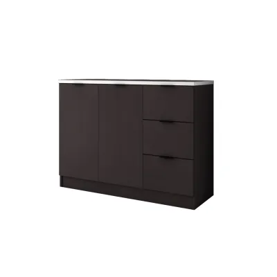 Living Mall Xerney Melamine Top 2-Door Kitchen Cabinet with 3 Drawers in 2 Colours