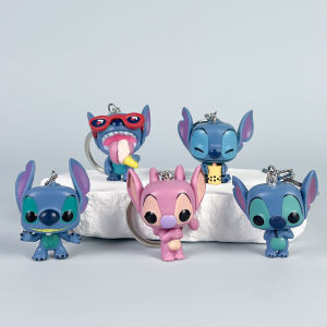 Christmas gifts New Pop Keychain Anime Cartoon Mickey Mouse Minnie Lilo & Stitch Cute Doll Keyring Ornament Key Chain Car Pendant Kids Gift Toys