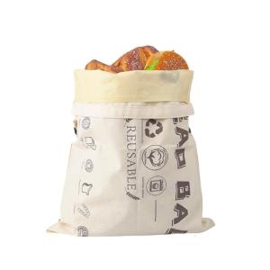 Double Compartment Organic Cotton Bread Pouches Featuring Detachable Waxed Insert And Secure Buckles Handle