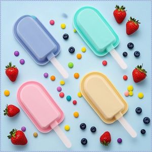 Ice Compartment Long Natural Shape Silicone Ice Grid Silicone Multi-purpose Mini Soft Colors Straw