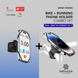 Run + Bike Tie Conncet Kit 2 Bone | Phone Holder Kit for Running and Cycling High Quality Elastic Silicone Material Easy to Install