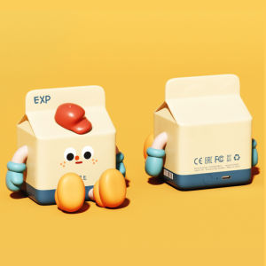 Cartoon Milk Box Night LED Light Silicone Touch Sensor USB Charging Sleep Light Mobile Phone Holder Bedside Childrens Gift