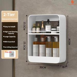 SG Stock 4-Tier Wall Mounted Bathroom Shelf No Drill Shower Caddy Organizer for Toiletries Skincare Cosmetic
