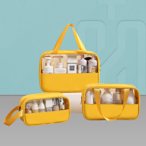 Hitchie Solid Color Waterproof Cosmetic Makeup Bag Toiletries Organizer Pouch Transparent Beg Kosmetik Mekap Mekup Besar