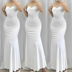 CLOTHINGHUB WHITE DYESEBEL MERMAID DRESS
