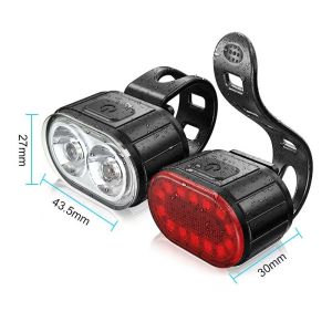 LED Bike Taillights set Type-C USB Rechargeable Bicycle Red Light Waterproof Front Rear Headlight Lamp super bright MTB night riding warning light 2pcs Easy Disassembly And Assembly