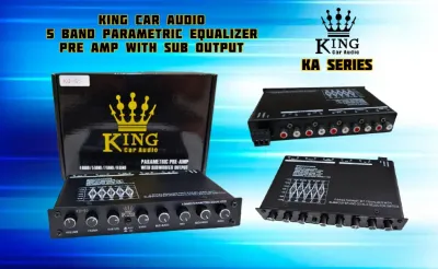 High Power KING Car Audio 4/5 Band Pre Amp Parametric Equalizer Control with Subwoofer Output