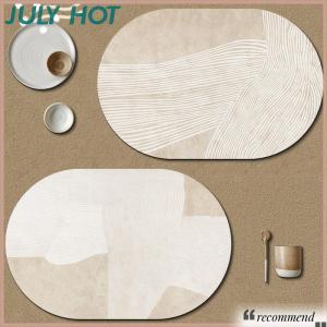 [JULYHOT] ที่รองจานหนังทรงรีกันน้ำมันกันความร้อนสำหรับตกแต่งบ้านโต๊ะรับประทานอาหารในครัว