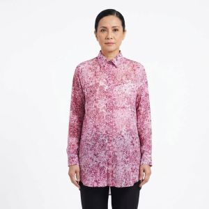 Exclusive Batik Nouveou Women Shirt (L Size) - 100% Genuine Handmade Batik- Hand-Stamped