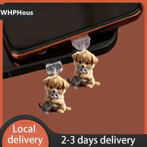 [COD] WHPHous Ship within 24 hours 2D Acrylic Flat Animal Dust Plug For Iphone And Type-C Connector Dust Plug Pendant Hanging Decoration