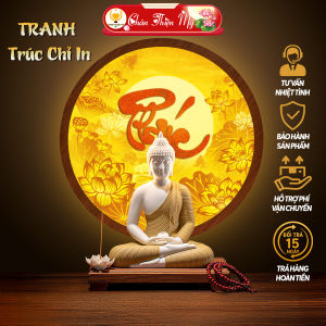 Hào Quang Trúc Chỉ In Chữ Phúc CHÂN THIỆN MỸ Đèn Trang Trí Bàn Thờ Treo Tượng TC-HQ-312